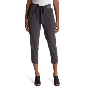 Ramy Brook Allyn Grey Silk Blend Drawstring Cropped Pants Small